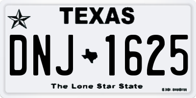 TX license plate DNJ1625