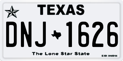 TX license plate DNJ1626