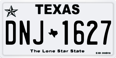 TX license plate DNJ1627