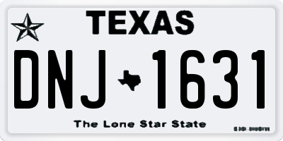 TX license plate DNJ1631