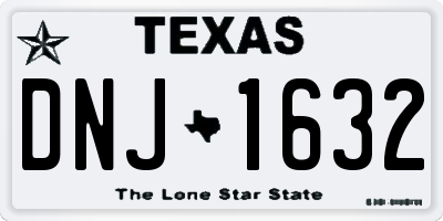 TX license plate DNJ1632
