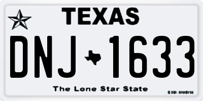 TX license plate DNJ1633