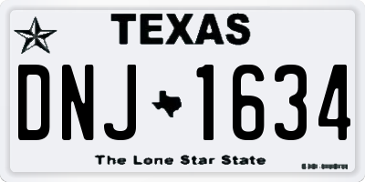 TX license plate DNJ1634
