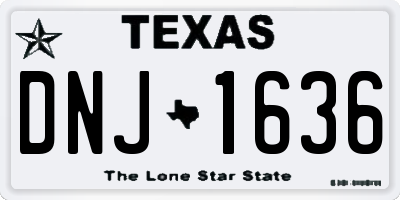 TX license plate DNJ1636