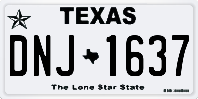TX license plate DNJ1637