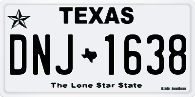 TX license plate DNJ1638