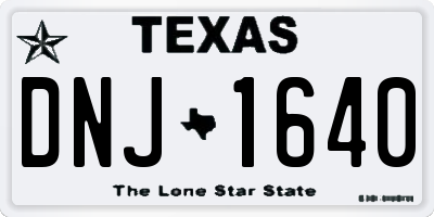 TX license plate DNJ1640