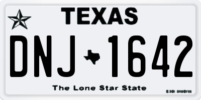 TX license plate DNJ1642
