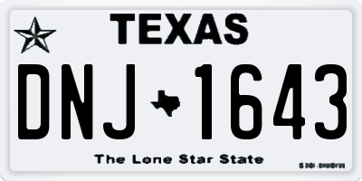 TX license plate DNJ1643