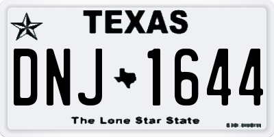 TX license plate DNJ1644