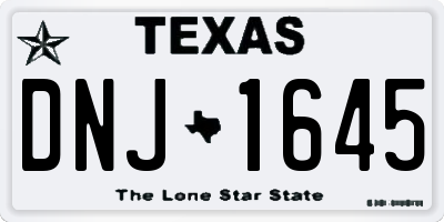 TX license plate DNJ1645
