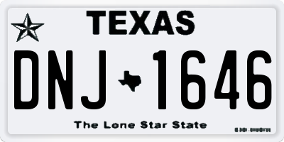 TX license plate DNJ1646