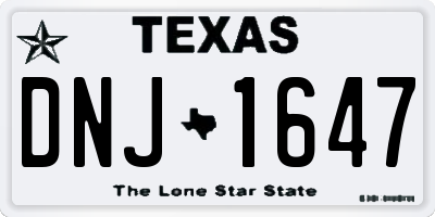 TX license plate DNJ1647