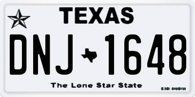 TX license plate DNJ1648