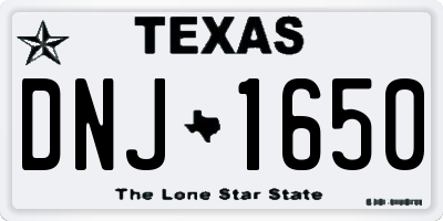 TX license plate DNJ1650