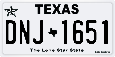 TX license plate DNJ1651