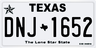 TX license plate DNJ1652