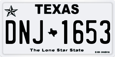 TX license plate DNJ1653