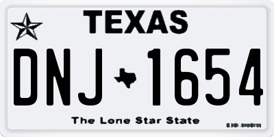 TX license plate DNJ1654
