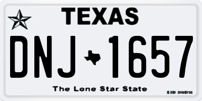 TX license plate DNJ1657