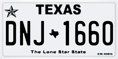 TX license plate DNJ1660