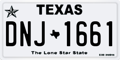 TX license plate DNJ1661