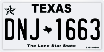 TX license plate DNJ1663