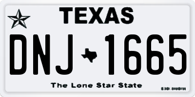 TX license plate DNJ1665