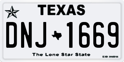 TX license plate DNJ1669