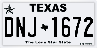 TX license plate DNJ1672