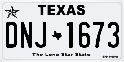 TX license plate DNJ1673