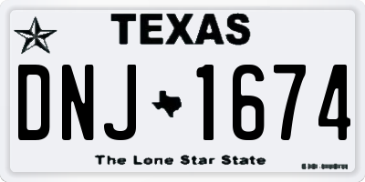 TX license plate DNJ1674