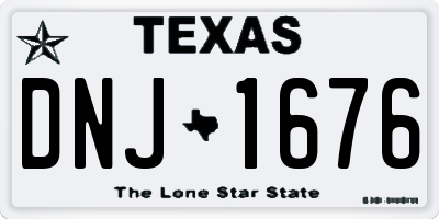 TX license plate DNJ1676