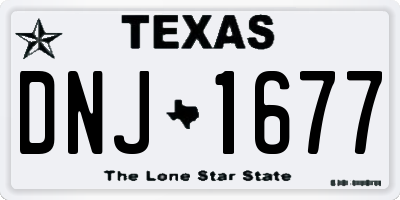 TX license plate DNJ1677