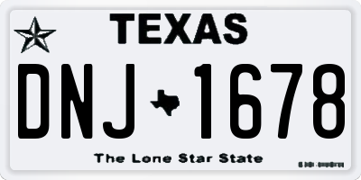 TX license plate DNJ1678