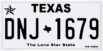 TX license plate DNJ1679
