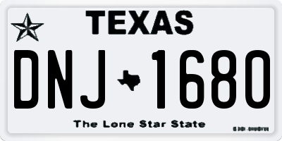 TX license plate DNJ1680