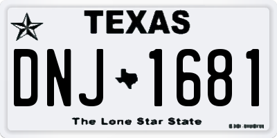 TX license plate DNJ1681