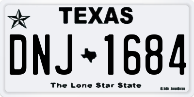 TX license plate DNJ1684