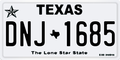TX license plate DNJ1685