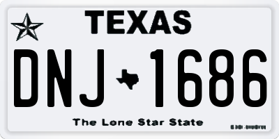 TX license plate DNJ1686