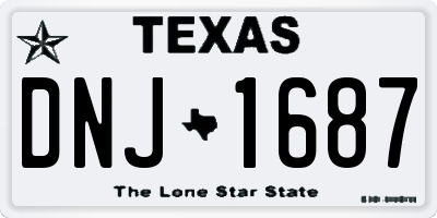 TX license plate DNJ1687
