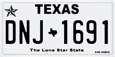TX license plate DNJ1691