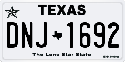 TX license plate DNJ1692