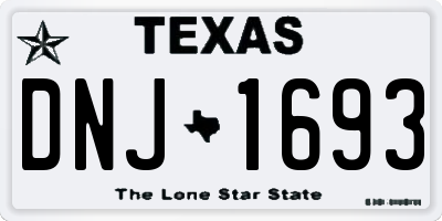 TX license plate DNJ1693
