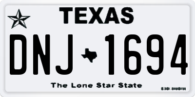 TX license plate DNJ1694