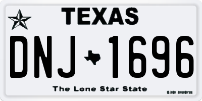 TX license plate DNJ1696