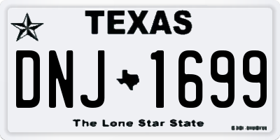 TX license plate DNJ1699