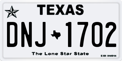 TX license plate DNJ1702