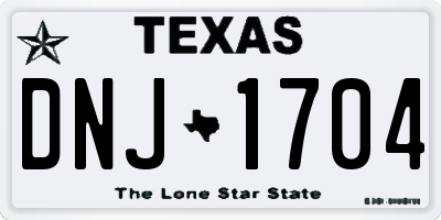 TX license plate DNJ1704